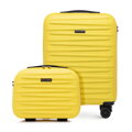 Zestaw walizki kabinowej i kosmetyczki z ABS-u żółty 56-3A-00Z-50