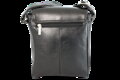 Malý čierny pánsky kožený crossbag s poklopom 215-1701-60