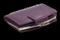 Fialová dámská kožená rámová peněženka se zápinkou 511-4357-76