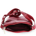 Burgundy kožená zipsová kabelka 212-3013-34