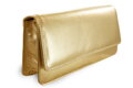 Zlatá kožená listová kabelka s popruhom 214-4071-02