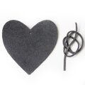 Tmavo strieborná vianočná ozdoba srdca 619-1212-29
