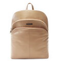 Béžový kožený zipsový batoh 311-8955-82