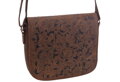 Dámska kožená crossbody kabelka tmavohnedá 250112