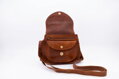 Dámska kožená crossbody kabelka koňak 250124