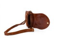 Dámska kožená crossbody kabelka koňak 250124