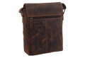 Pánske kožené crossbody tmavohnedý hunter embos jeleň hlava 250909