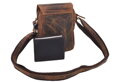 Pánske kožené crossbody tmavohnedý hunter embos jeleň hlava 250591