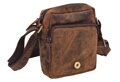 Pánske kožené crossbody tmavohnedý hunter embos srnec hlava II 250591