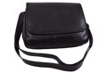 Dámska kožená crossbody kabelka čierna 250714