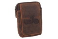 Kožené puzdro na opasok tmavohnedé embos motorka 250887