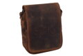 Pánske kožené crossbody tmavohnedý hunter embos motorka 250591
