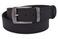 Pánsky kožený opasok 763-40-04 čierny prešitý pracka Jeans II