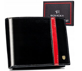 Portfel męski skórzany 22323-RVTP BLACK+RED