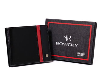 Portfel męski skórzany N01-RVTP-3012 Black-Red