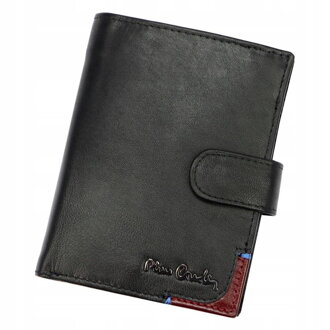 Pánska kožená peňaženka so zapínaním na patent — Pierre Cardin