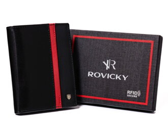 Portfel męski skórzany N4-RVTP-2978 Black-Red