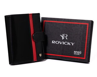 Portfel męski skórzany N575L-RVTP-3081 Black-Red