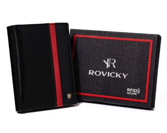 Portfel męski skórzany N575-RVTP-3074 Black-Red