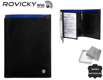 Portfel męski skórzany N4-RVT-6887 Black+Navy