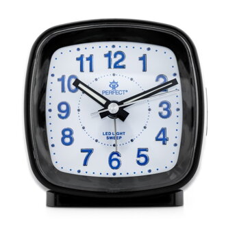 Budík PERFECT SQ816B-SP black (do040b)