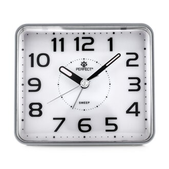 Budík PERFECT SQ882SP silver (do043b)