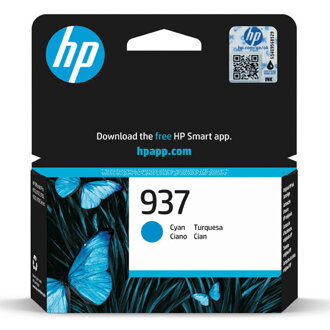 HP originál ink 4S6W2NE#CE1, HP 937, cyan, 800str., HP HP OfficeJet Pro 9110b, 9120b, 9130b, azurová