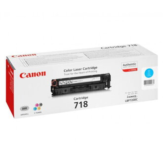 Canon originál toner CRG718, cyan, 2900str., 2661B002, Canon LBP-7200Cdn, O, azurová