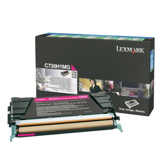 Lexmark originál toner C736H1MG, magenta, 10000str., high capacity, return, Lexmark C736, X736, X738, O, purpurová
