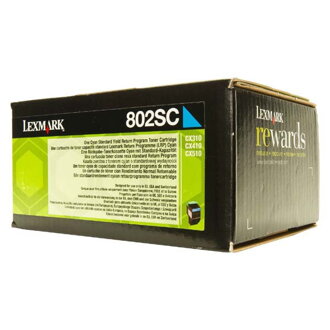 Lexmark originál toner 80C2SC0, cyan, 2000str., return, Lexmark CX310dn, CX310n, CX410de, CX410, O, azurová