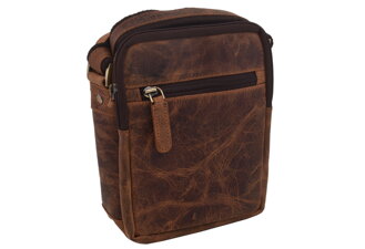 Pánske kožené crossbody tmavohnedý hunter V 250588