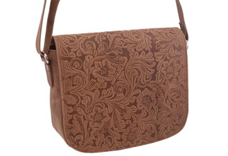 Dámska kožená crossbody kabelka bežová 250112
