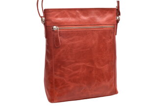 Dámska kožená crossbody kabelka červená 260104