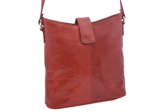 Dámska kožená crossbody kabelka červená 260113