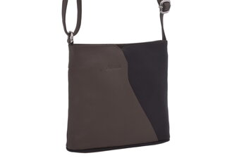 Dámska kožená crossbody kabelka hnedá/tmavohnedá 260112