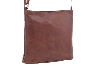 Dámska kožená crossbody kabelka koňak 260112