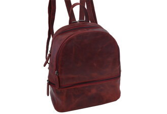 Dámsky kožený batoh červený 250100