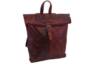 Dámsky kožený batoh červený 250102