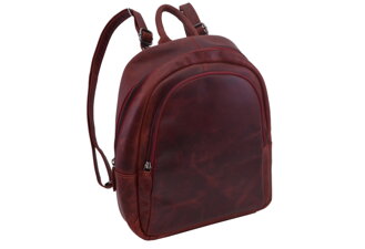 Dámsky kožený batoh červený 250103