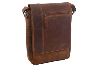 Pánske kožené crossbody camel 250908