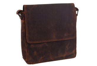 Pánske kožené crossbody tmavohnedá 250910