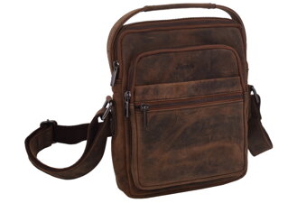Pánske kožené crossbody tmavohnedný hunter 250913