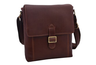 Pánske kožené crossbody tmavohnedý vintage 370103