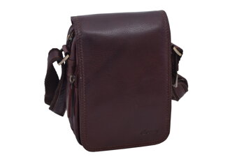 Pánske kožené crossbody tmavohnedý vintage 370591