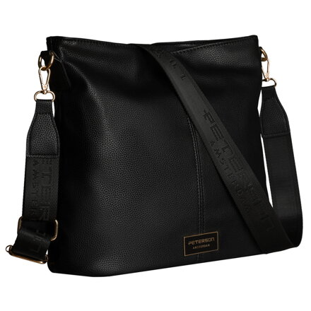 Čierna mestská dámska crossbody kabelka s nastaviteľným popruhom