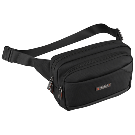 Malá čierna ľahká pánska crossbody ľadvinka na zips