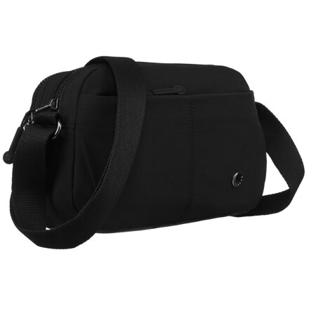 Dámska crossbody listová kabelka v čiernej farbe z odolného polyesteru – Peterson