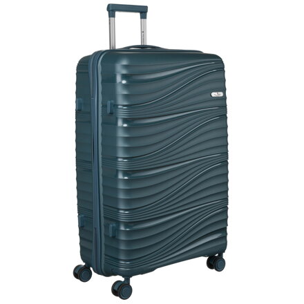 Walizka średnia zielona z zamkiem TSA i obrotowymi kółkami - Peterson Walizka średnia zielona z zamkiem TSA i obrotowymi kółkami - Peterson