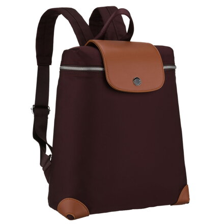 Bordowo-brązowy, miejski plecak damski z poliestru zawieszony na regulowanych szelkach - Peterson