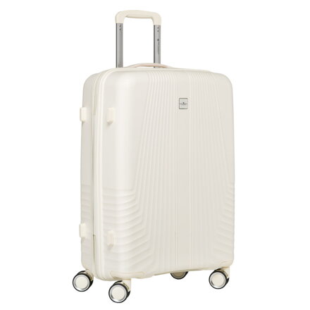 Duża walizka podróżna w beżowym kolorze z wodoodporną skorupą - Peterson Duża walizka podróżna w beżowym kolorze z wodoodporną skorupą - Peterson